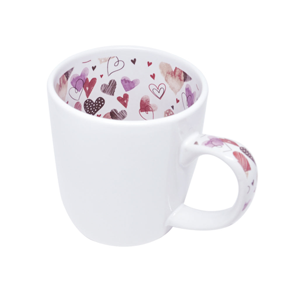 Caneca de Cerâmica 325ml Corações Coloridos para Sublimação LiVE