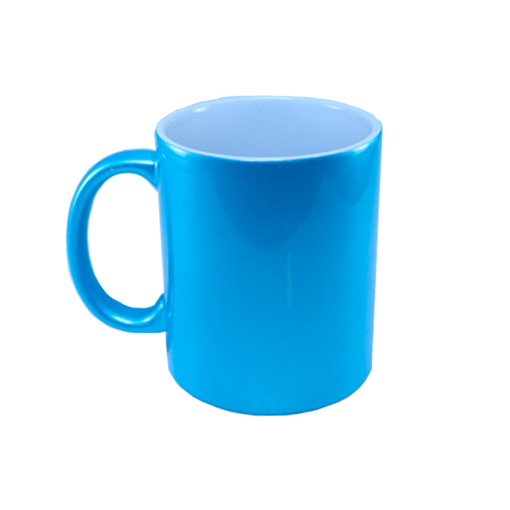 Caneca de Cerâmica Perolada Azul Turquesa 325ml para Sublimação LiVE