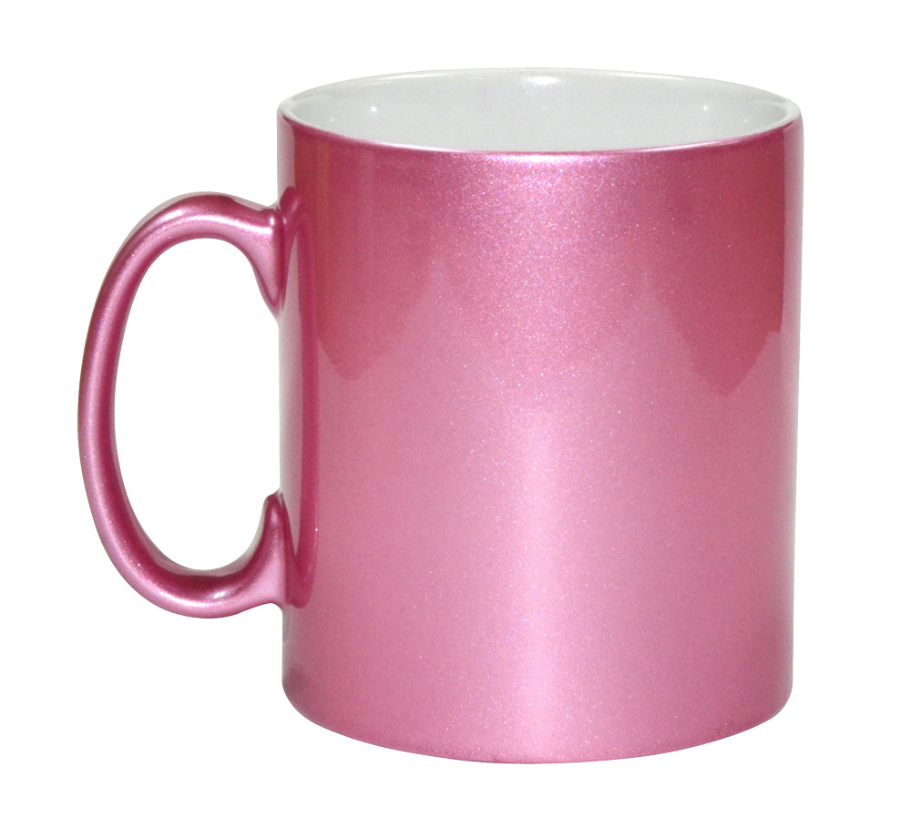 Caneca de Cerâmica Perolada Rosa 325ml para Sublimação - LiVE