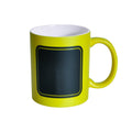 Caneca de Cerâmica Amarela 325ml com Quadro Negro para Sublimação - LiVE