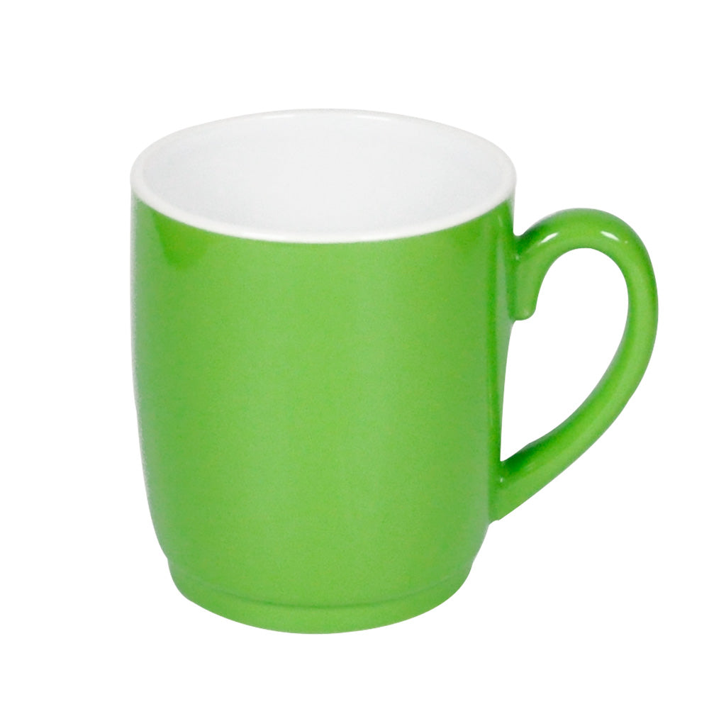 Caneca de Cerâmica 325ml com Silicone Verde Claro para Sublimação