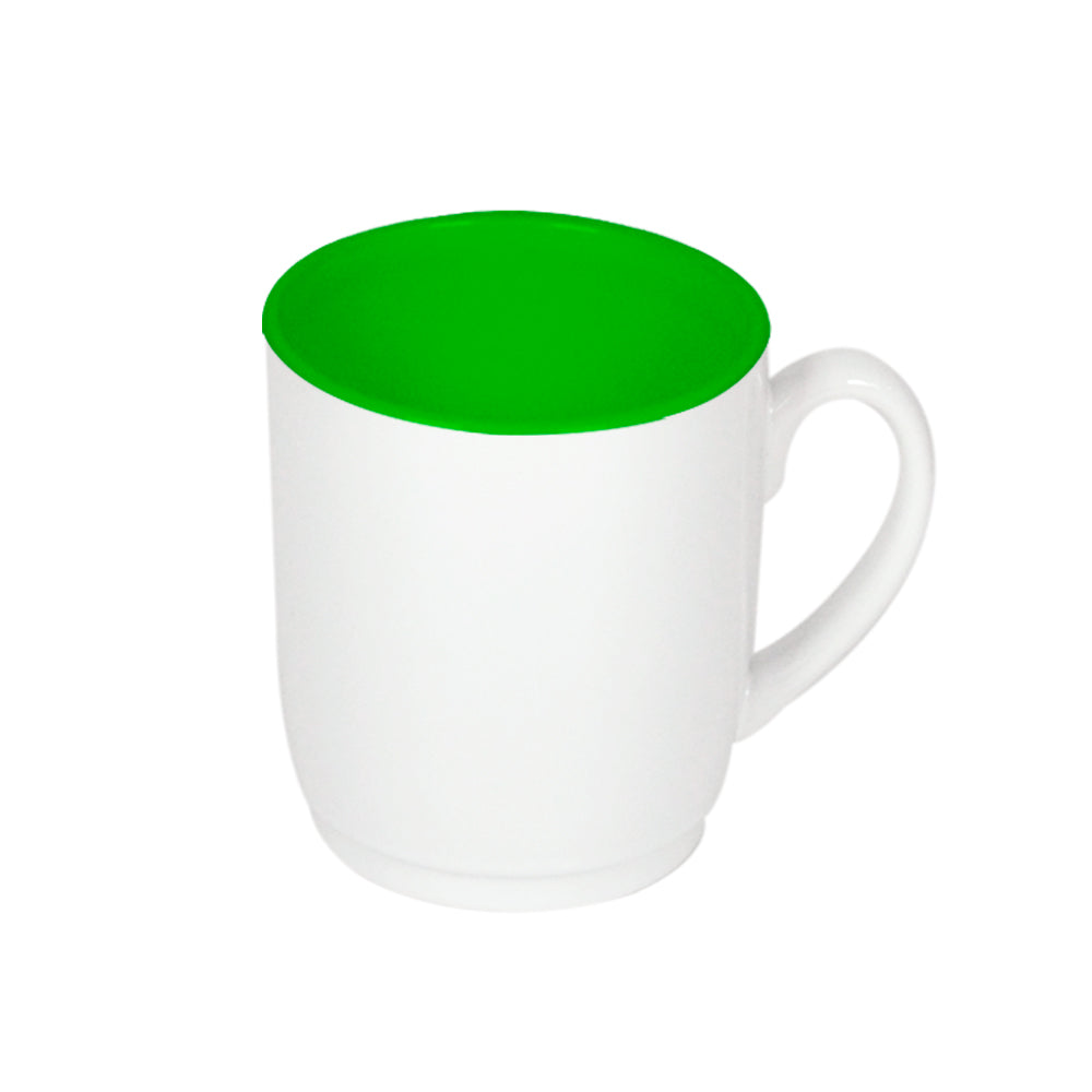 Caneca de Cerâmica 325ml com Silicone Verde Claro para Sublimação LiVE
