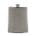 Cantil de Inox 240ml com Capa de Couro Cinza Escuro para Sublimação