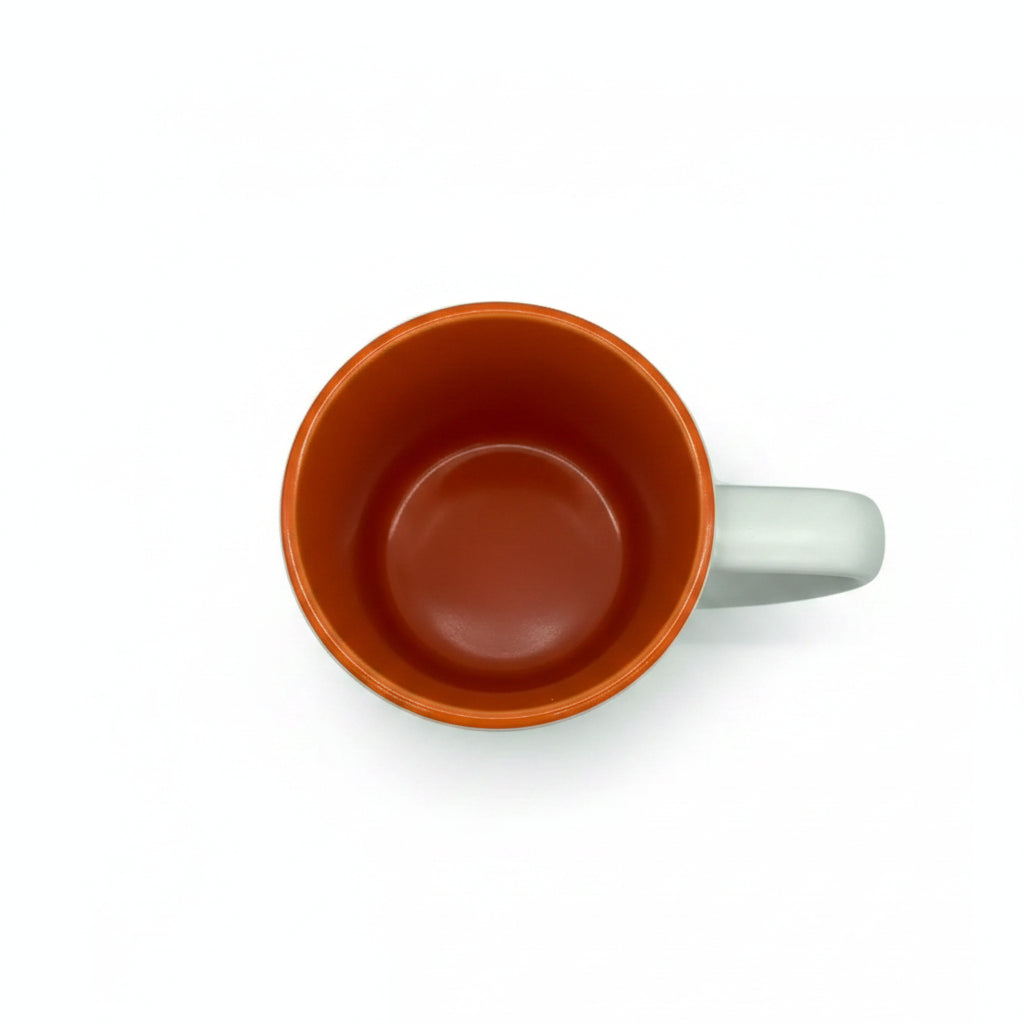 325ml Matte Organic Ceramic Mug with Orange Interior for Customization