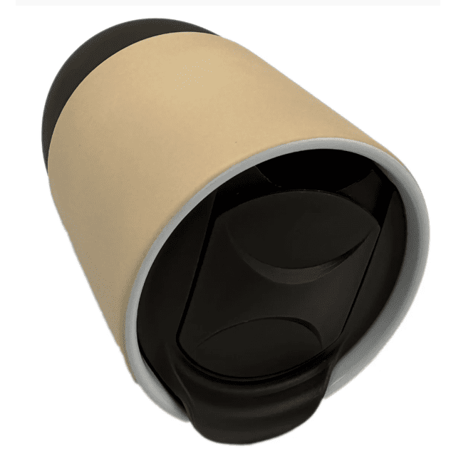 COPO CERÂMICA BUDDY TAMPA ACRILICO BASE SILICONE MARROM 325ML