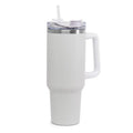 Copo Térmico Branco Fosco 1200ml Aço Inox com Canudo para Sublimação