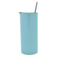 Copo de Inox 450ml Verde Menta Pérola com Tampa e Canudo para Sublimação