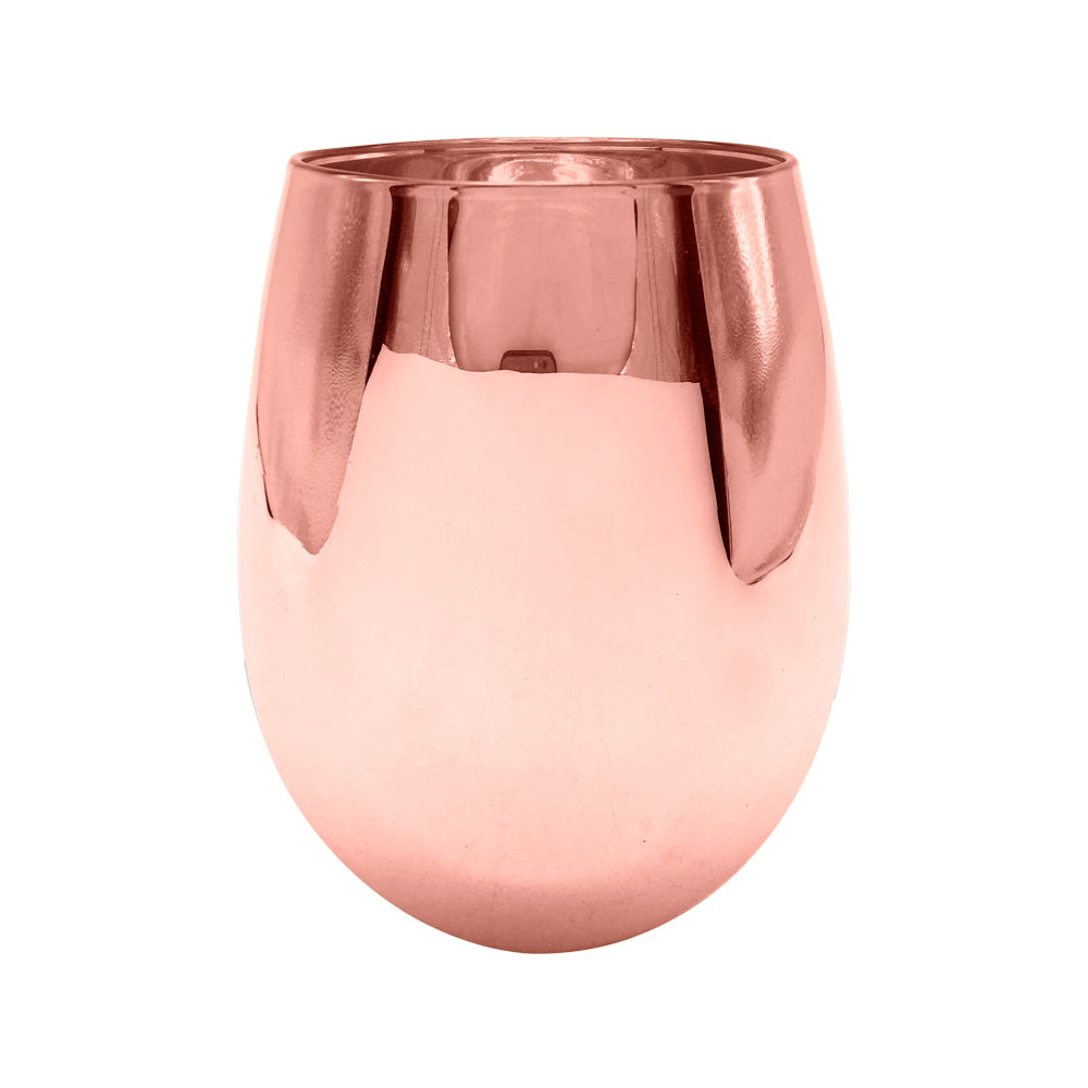 Copo de Cristal Cromado Rose 540ml Elegance para Sublimação