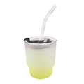 Copo de Vidro 400ml Degradê Amarelo com Tampa Acrílica para Sublimação