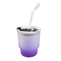 Copo de Vidro 400ml Degradê Roxo com Tampa Acrílica para Sublimação
