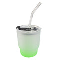 Copo de Vidro 400ml Degradê Verde Claro com Tampa Acrílica para Sublimação