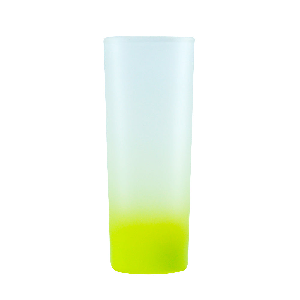 Copo de Vidro Fosco 90ml Degradê Amarelo Limão para Sublimação