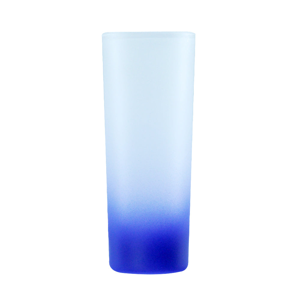 Copo de Vidro Fosco Degradê Azul Escuro 90ml para Sublimação LiVE