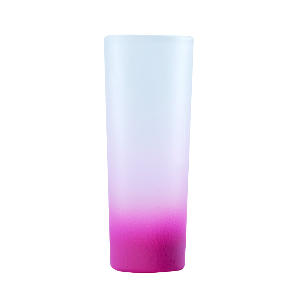 Copo de Vidro Fosco Degradê Rosa 90ml para Sublimação - LiVE