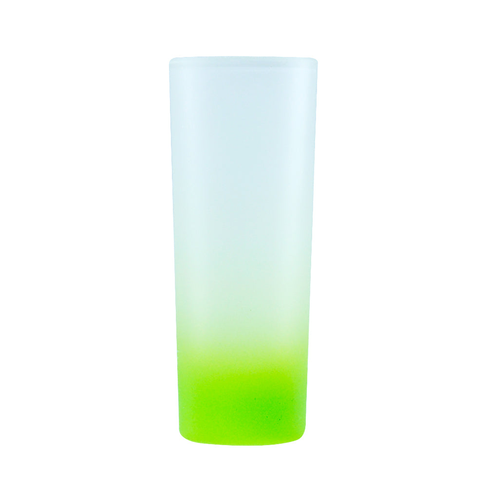 Copo de Vidro Fosco Degradê Verde 90ml para Sublimação - LiVE