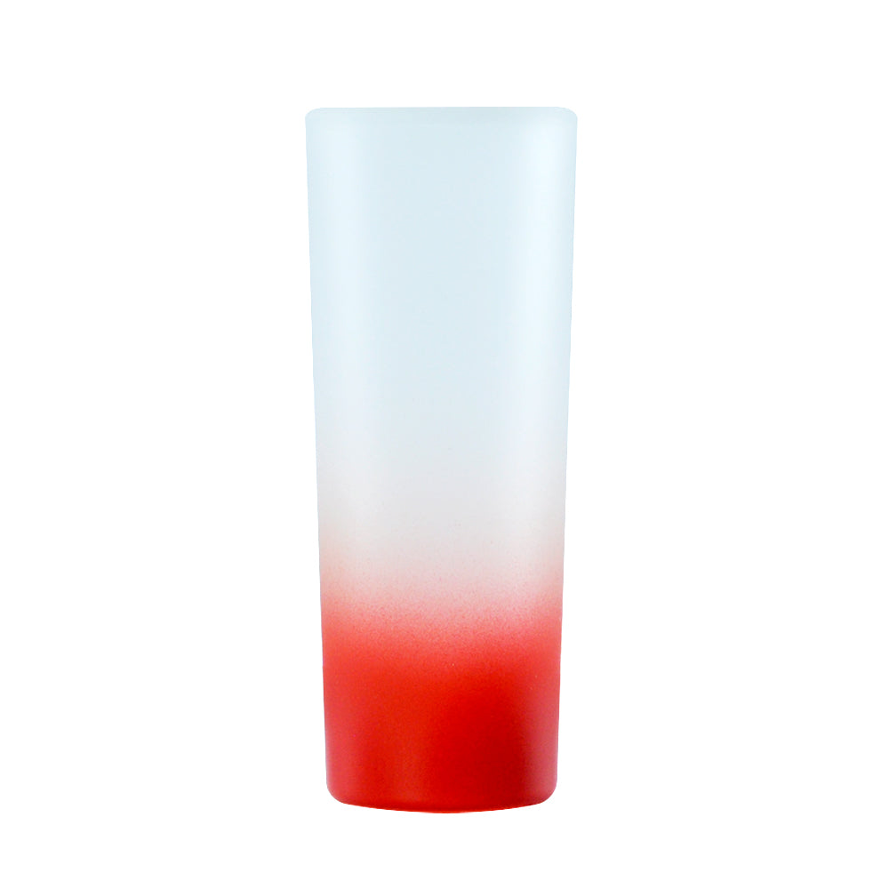 Copo de Vidro Fosco Degradê Vermelho 90ml para Sublimação - LiVE