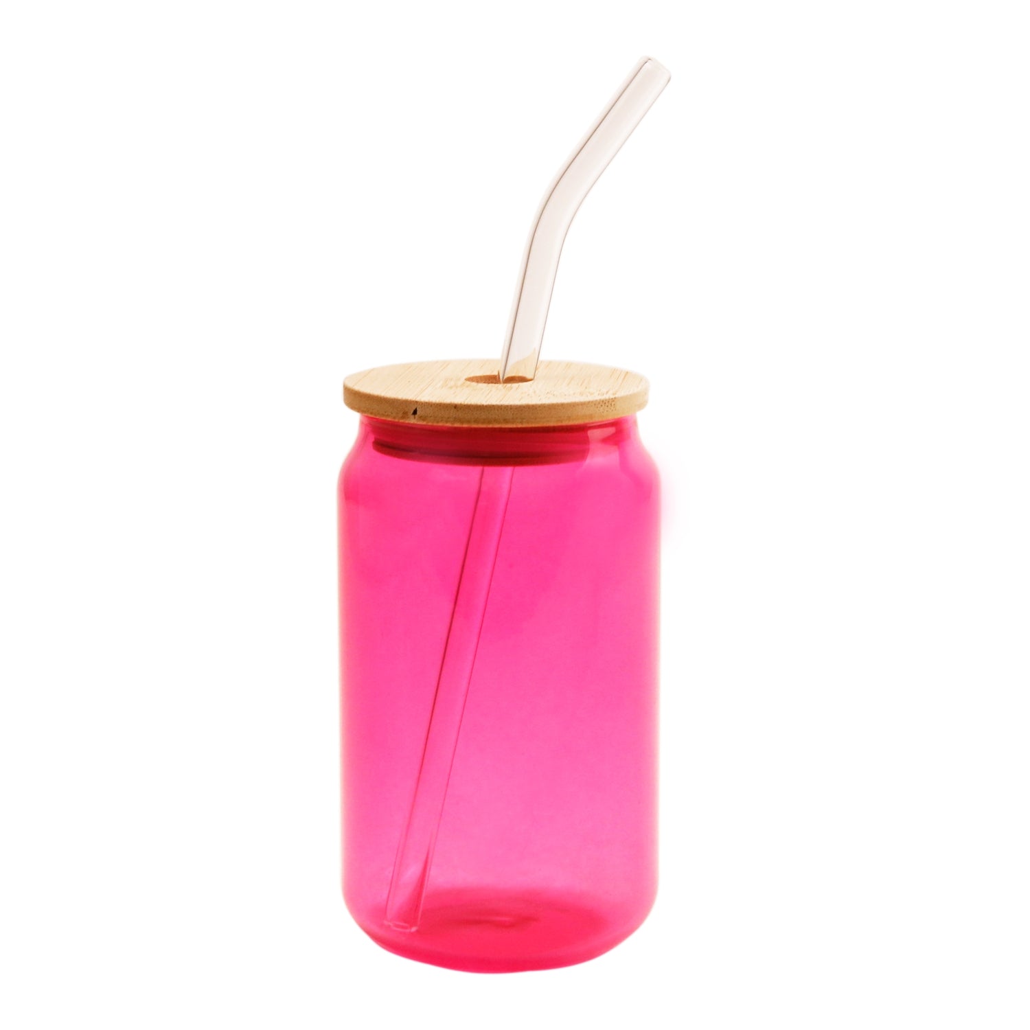 Copo de Vidro Borosilicato 440ml Formato Latinha Roxa para Sublimação