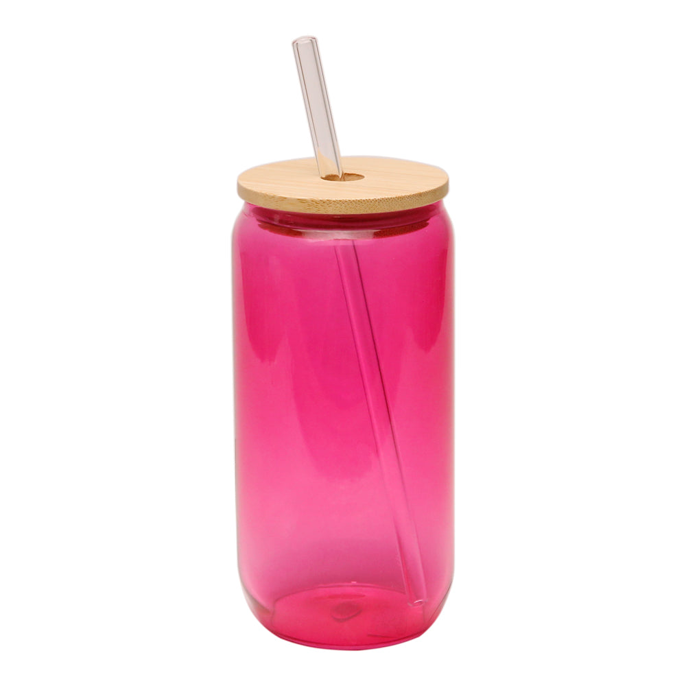 Copo de Vidro Borosilicato 550ml Latinha Roxa para Sublimação