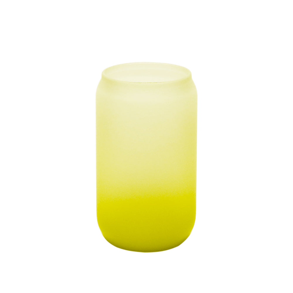 Copo de Vidro 400ml Latinha Degradê Amarelo Limão para Sublimação