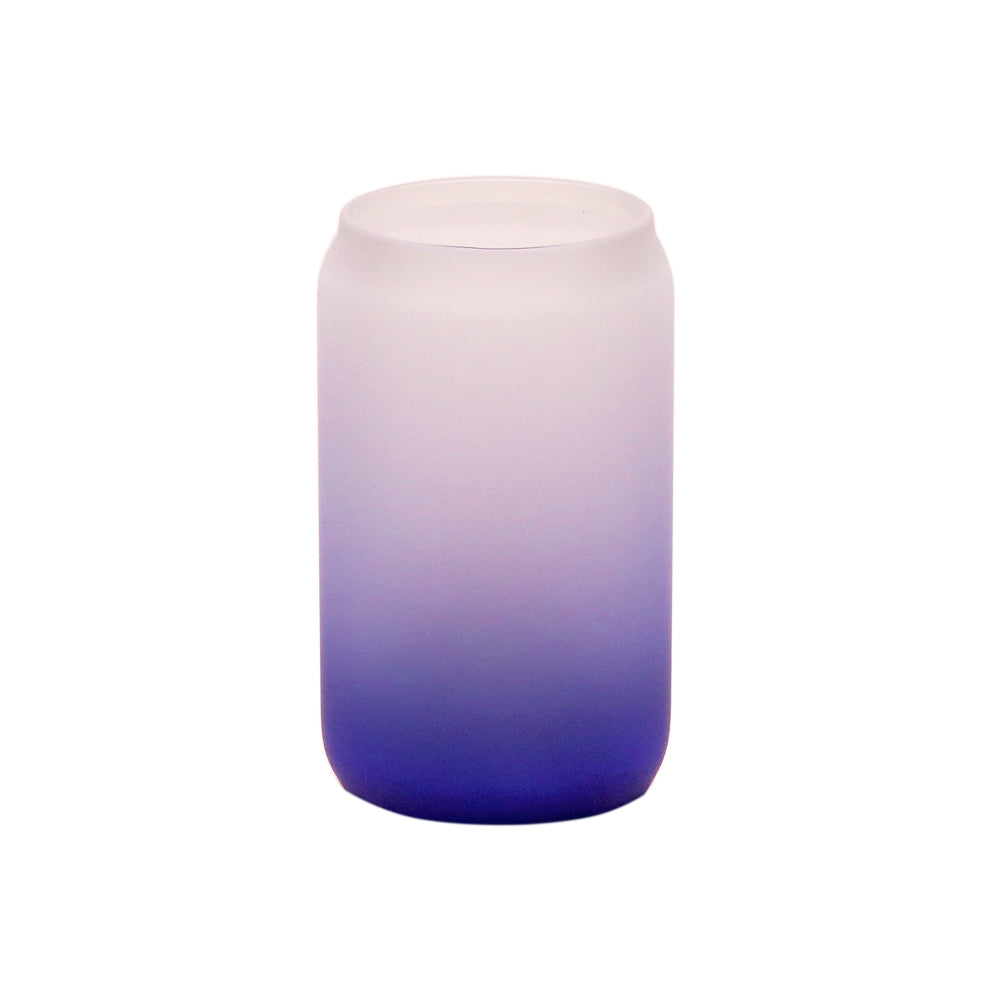 Copo de Vidro 400ml Latinha Degradê Azul Escuro para Sublimação