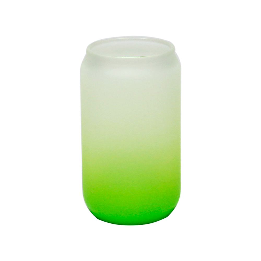 Copo de Vidro 400ml Latinha Degradê Verde Claro para Sublimação