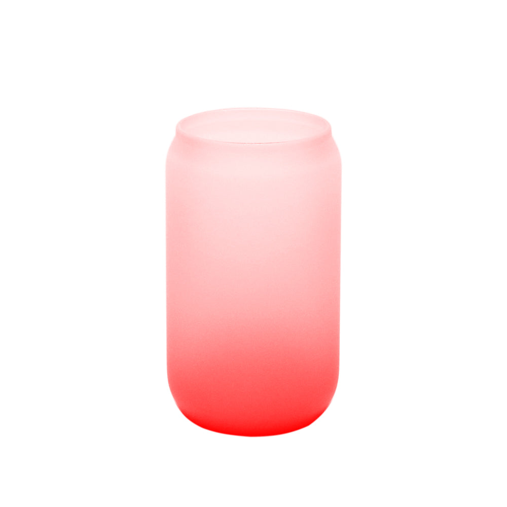 Copo de Vidro 400ml Latinha Degradê Vermelho para Sublimação