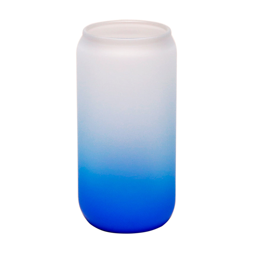 Copo de Vidro Latinha Degradê Azul Claro 550ml para Sublimação