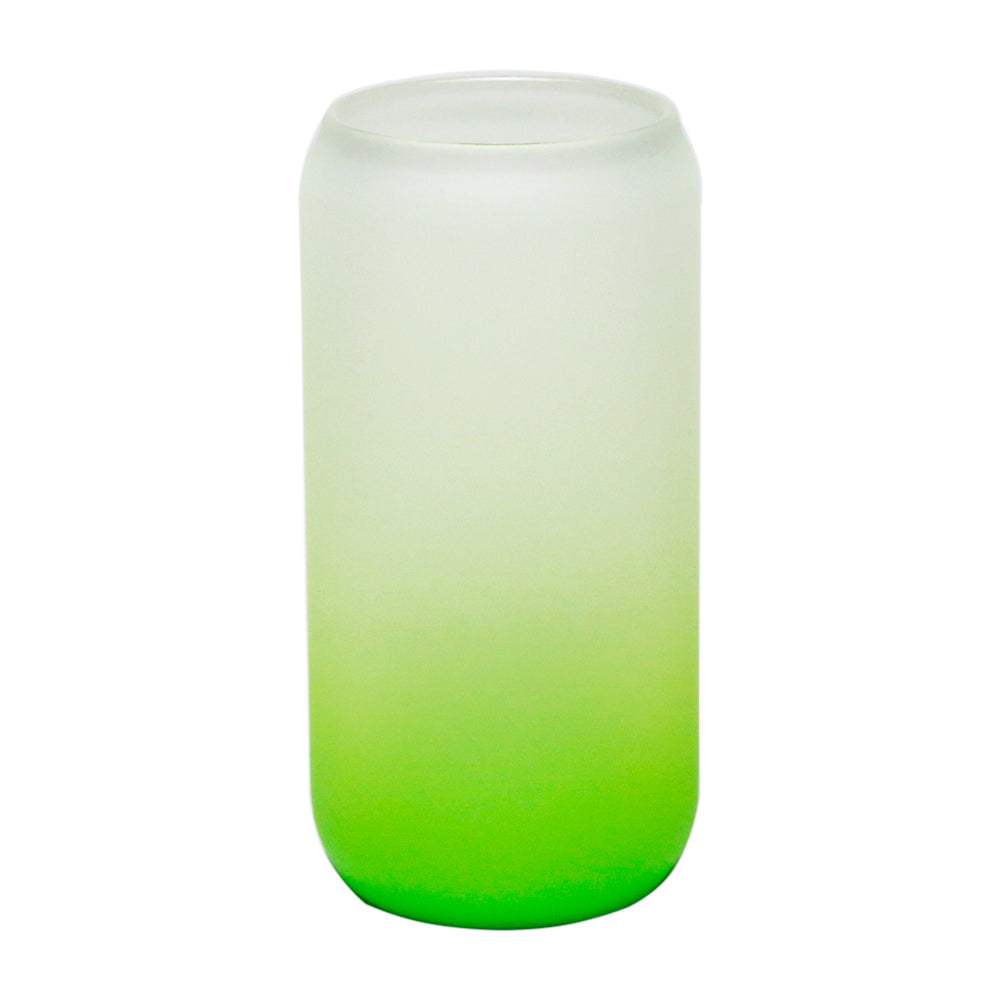 Copo de Vidro Latinha Degradê Verde Claro 550ml para Sublimação