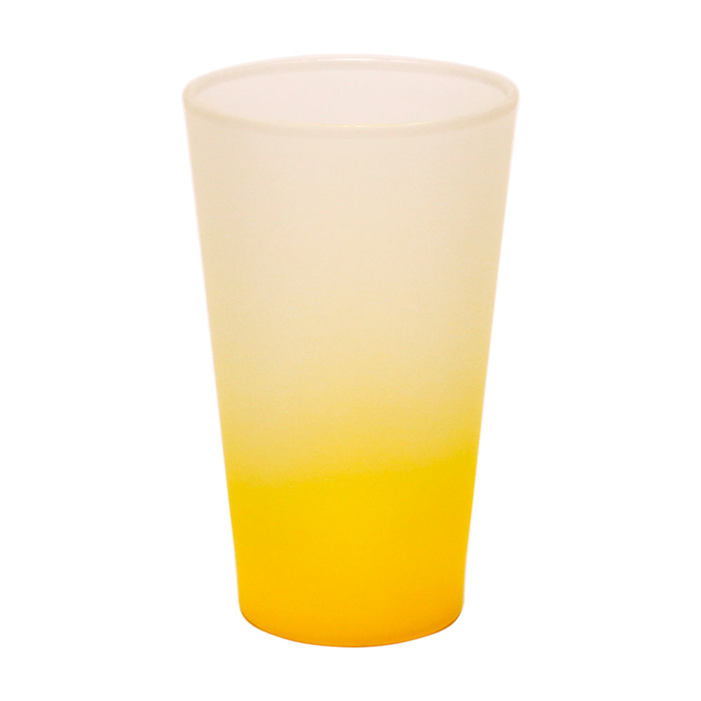 Copo de Vidro Degradê Amarelo 450ml para Sublimação - LiVE