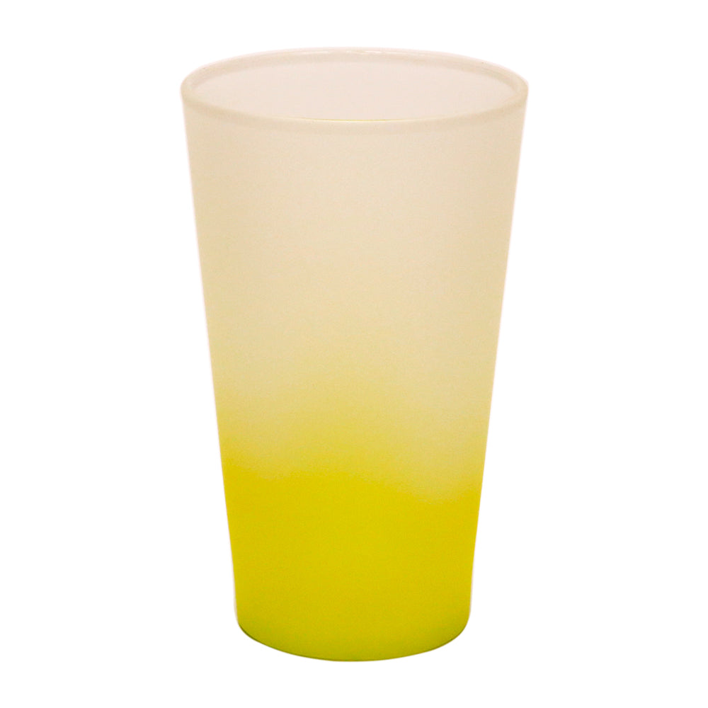 Copo de Vidro 450ml Degradê Amarelo Limão para Sublimação LiVE