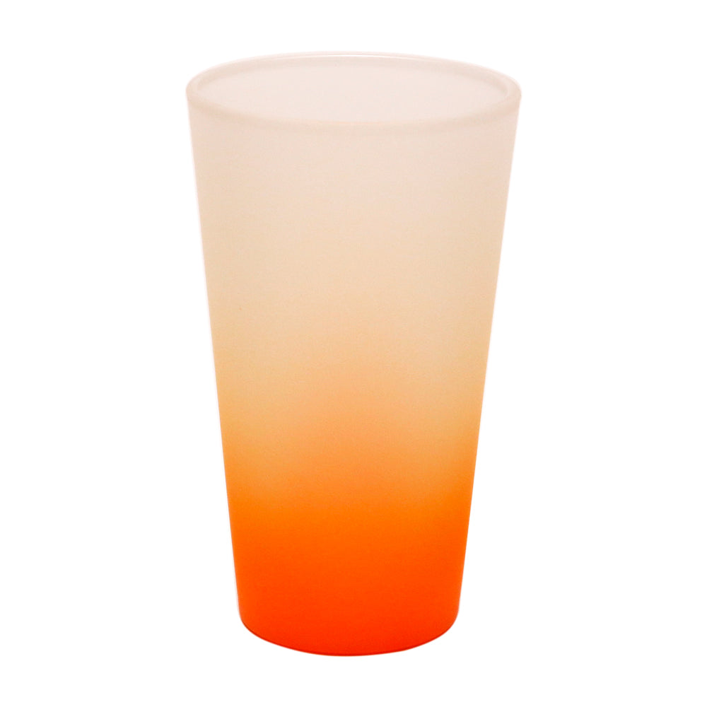 Copo de Vidro Degradê Laranja 450ml para Sublimação - LiVE