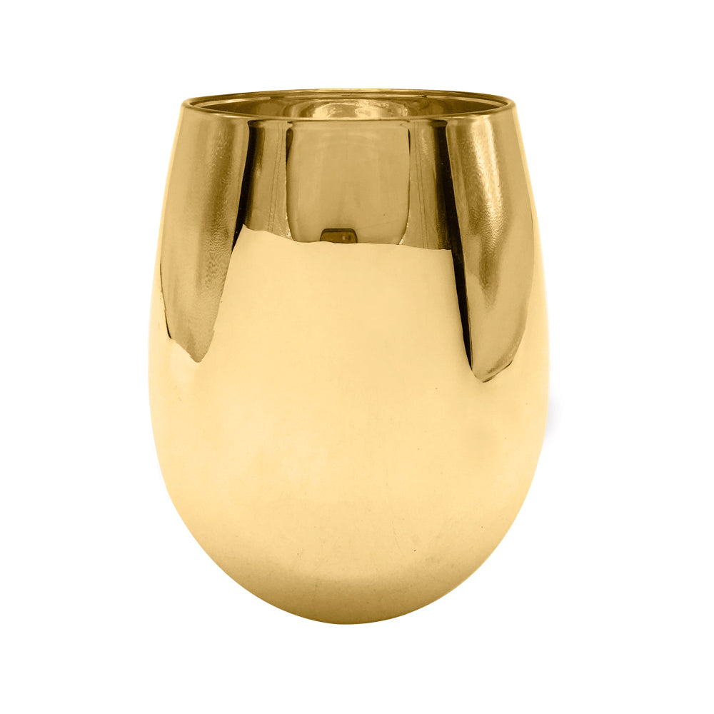 Copo de Vinho Cristal Cromado Dourado 540ml para Sublimação Elegance