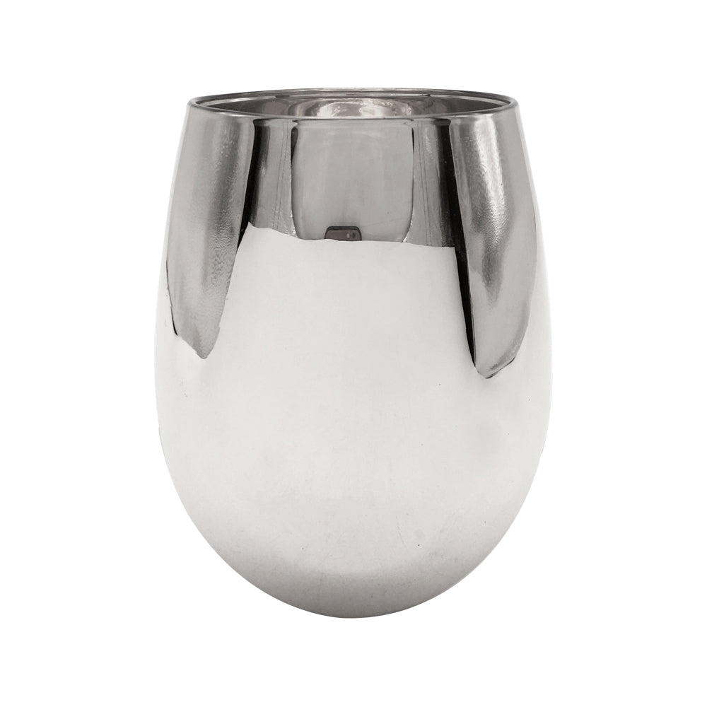 Copo de Vinho Cristal Cromado Prata 540ml para Sublimação Elegante