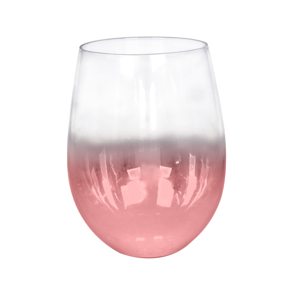 Copo de Vinho Cristal Semi-Cromado Rose 540ml para Sublimação Elegante
