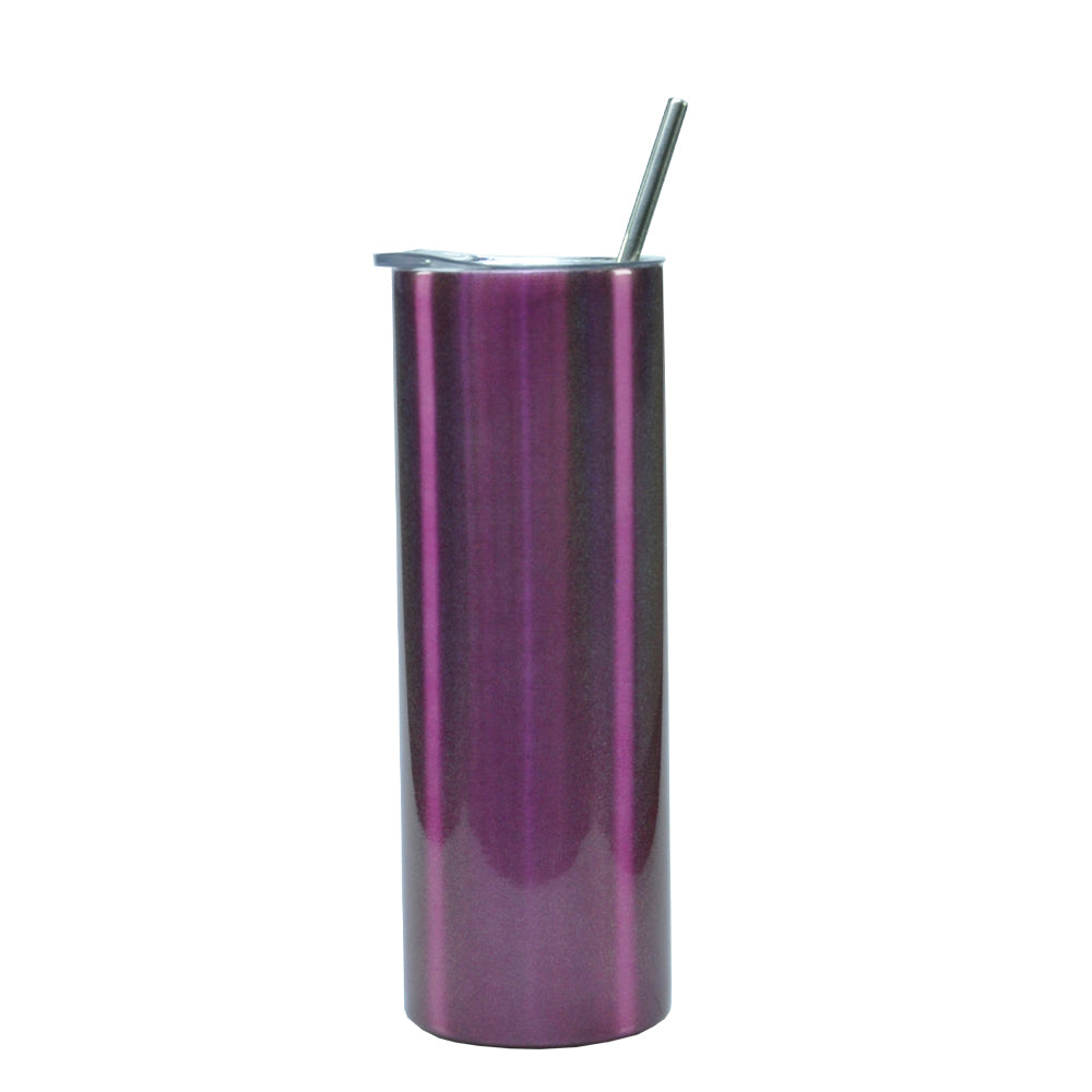 Copo Inox 600ml Rosa Pérola com Tampa e Canudo para Sublimação