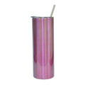Copo de Inox 600ml Rosa Pérola com Tampa e Canudo para Sublimação
