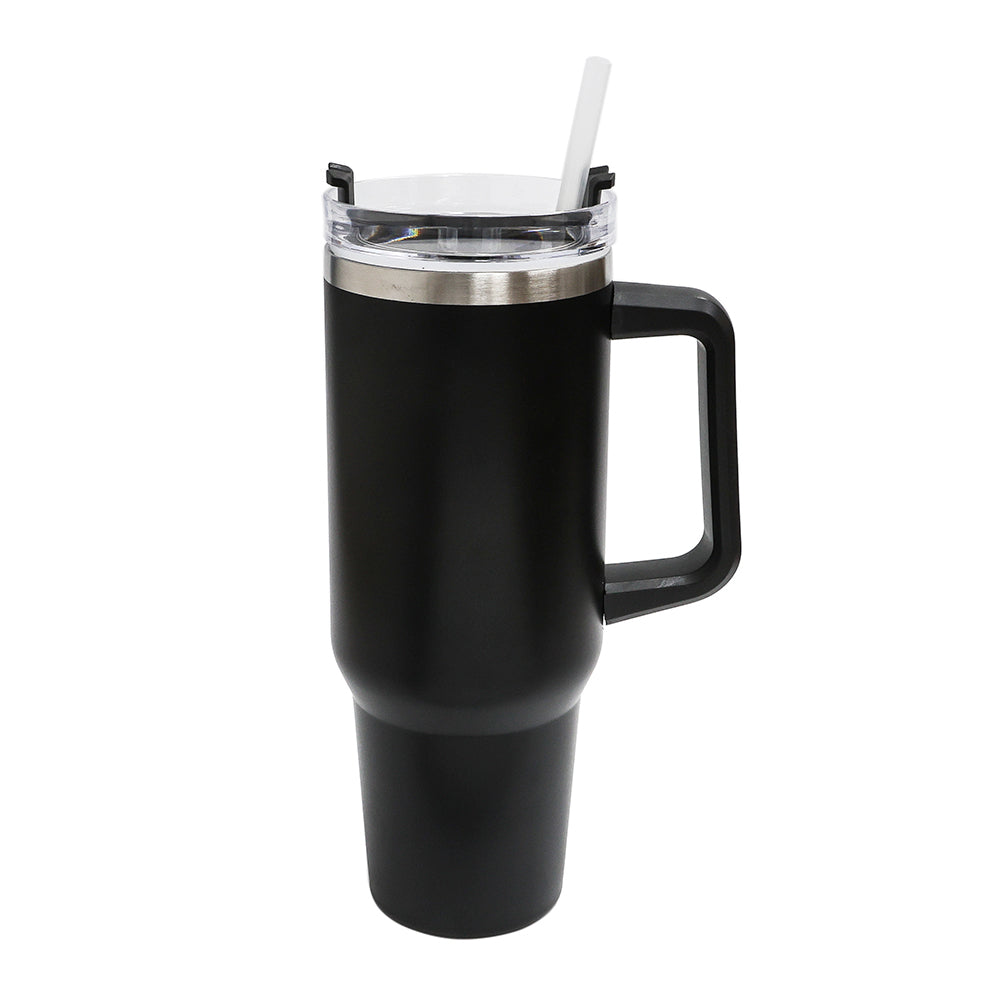 Copo Térmico Titan 1200ml Preto Fosco com Canudo para Sublimação