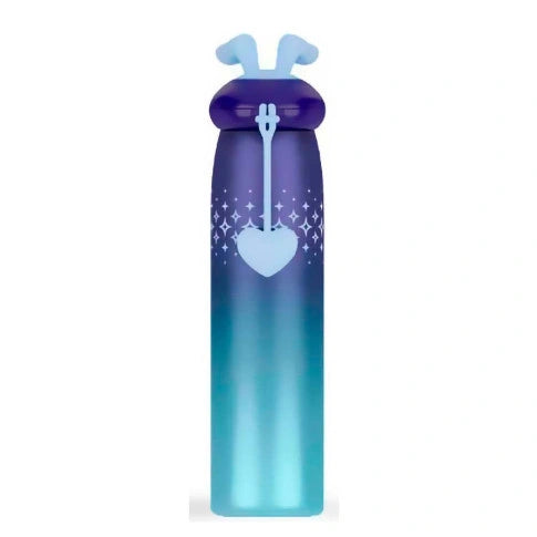 Garrafa Térmica Inox 320ml Azul Espacial com Estampa Coelhinho para Sublimação