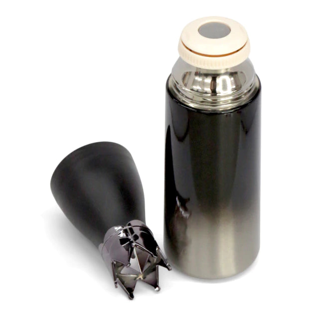 Garrafa Térmica Inox 350ml Preta com Tampa de Coroa para Sublimação