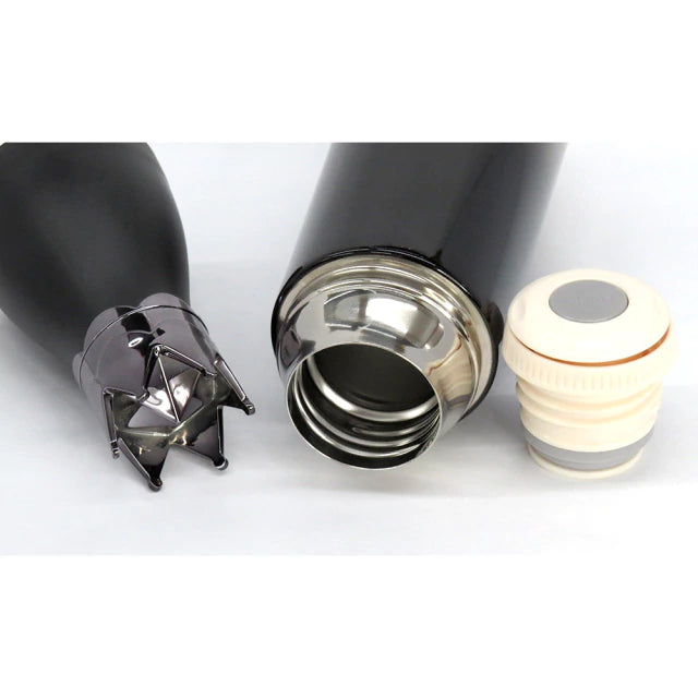 Garrafa Térmica Inox 350ml Preta com Tampa de Coroa para Sublimação