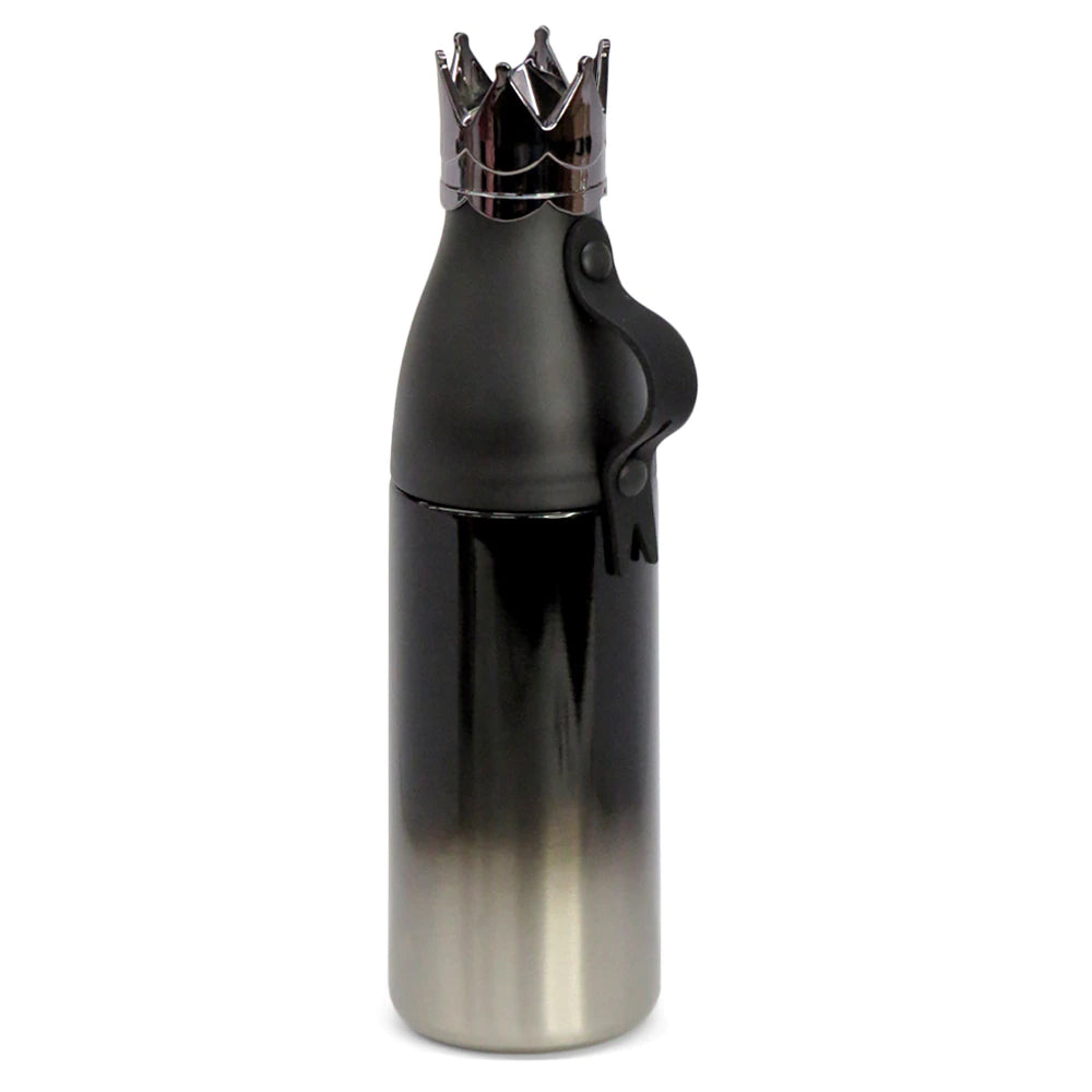 Garrafa Térmica Inox 350ml Preta com Tampa de Coroa para Sublimação