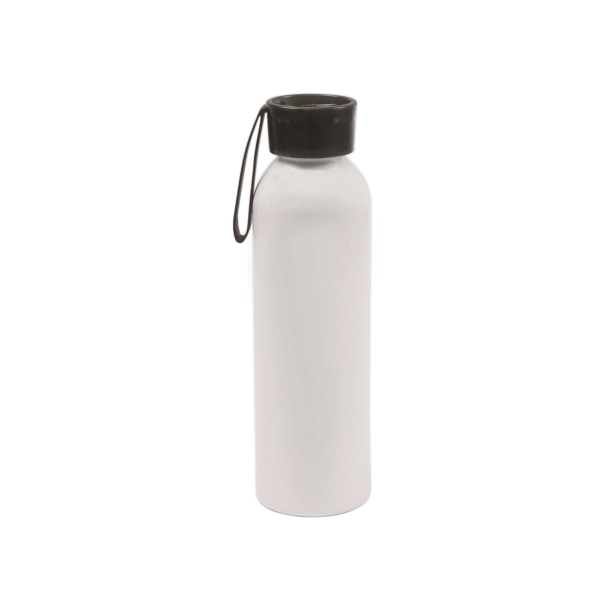 Garrafa de Alumínio Sports 650ml Branca com Tampa Preta para Sublimação
