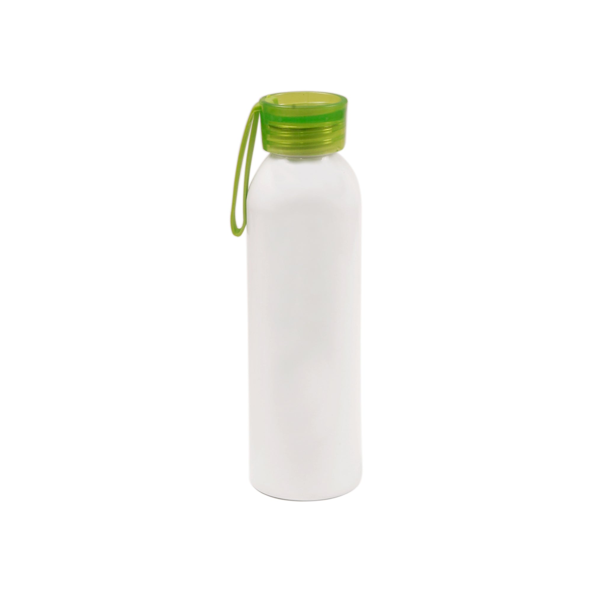Garrafa de Alumínio 650ml Branca com Tampa Verde Claro para Sublimação