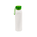 Garrafa de Alumínio Sports 650ml Branca com Tampa Verde Escuro para Sublimação