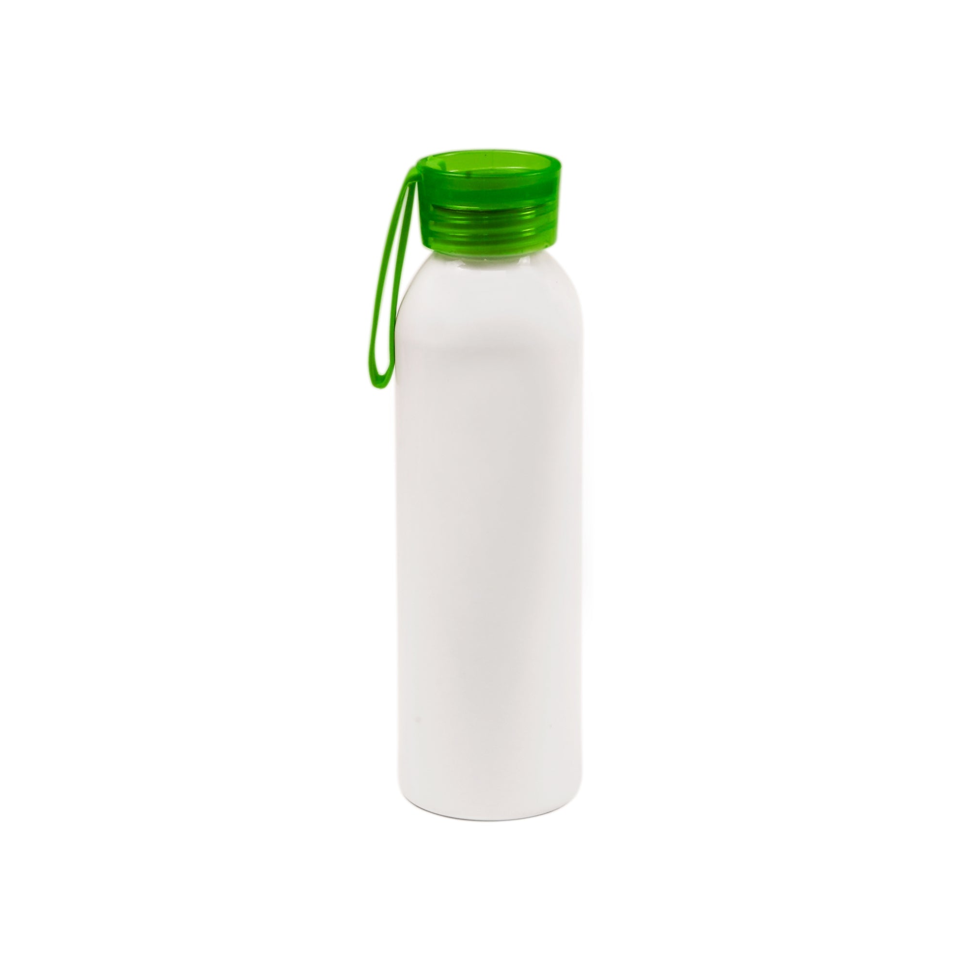 Garrafa de Alumínio Sports 650ml Branca com Tampa Verde Escuro para Sublimação