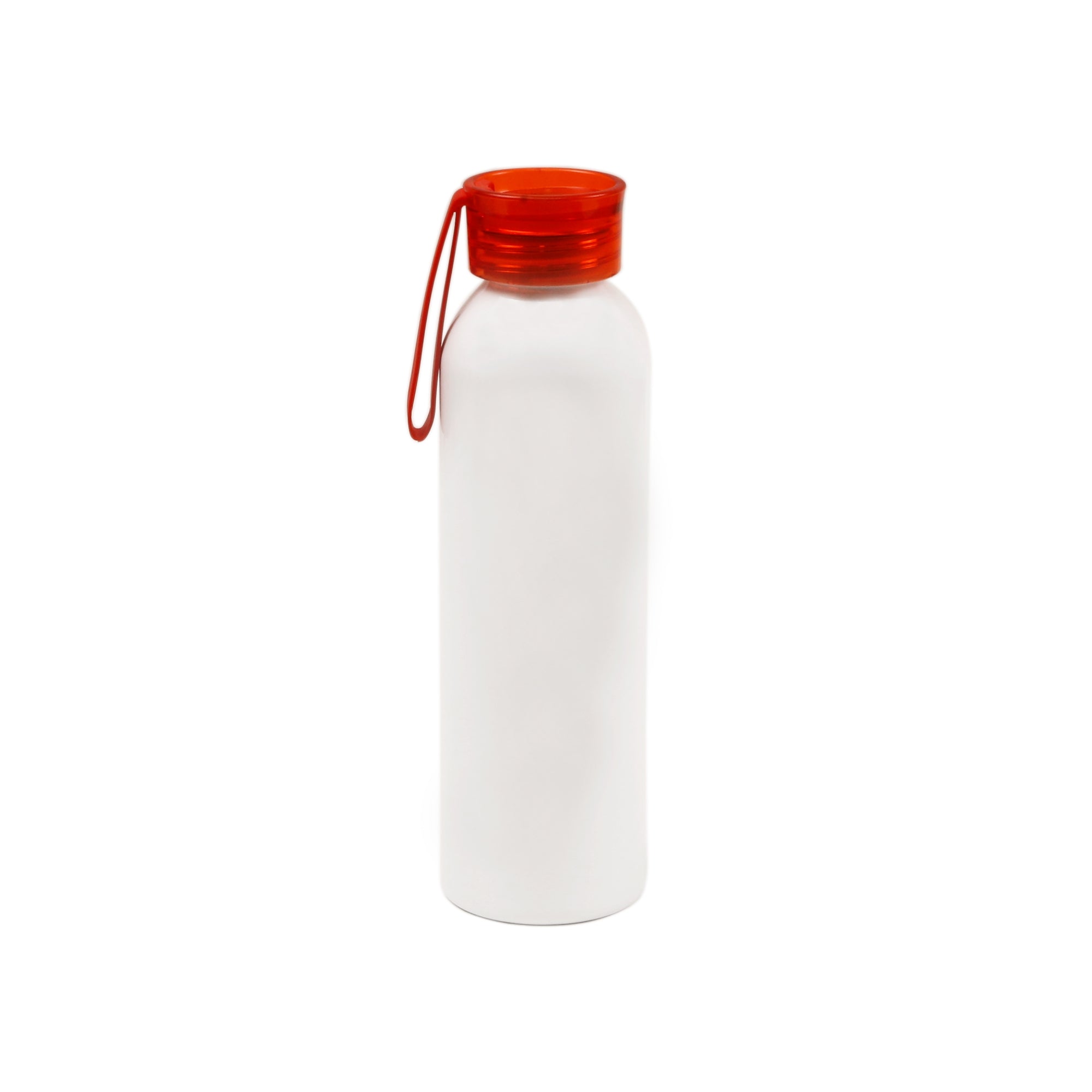 Garrafa de Alumínio Sports 650ml Branca com Tampa Vermelha para Sublimação