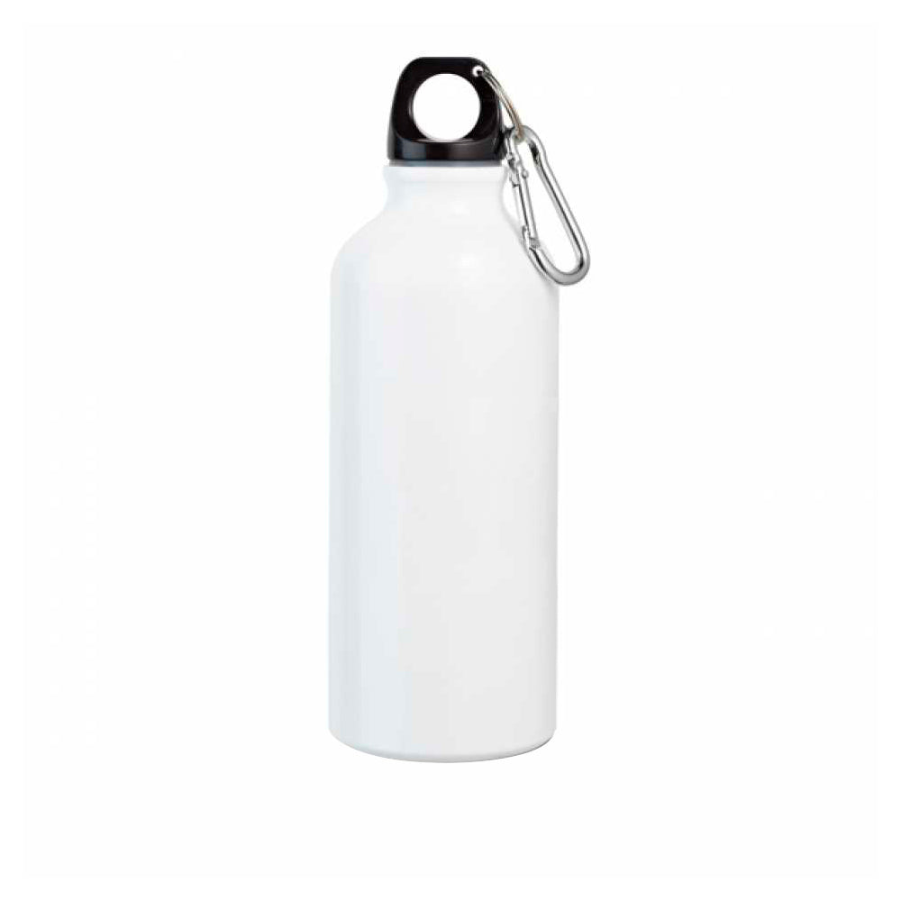 Garrafa de Alumínio Branca 600ml com Mosquetão para Sublimação