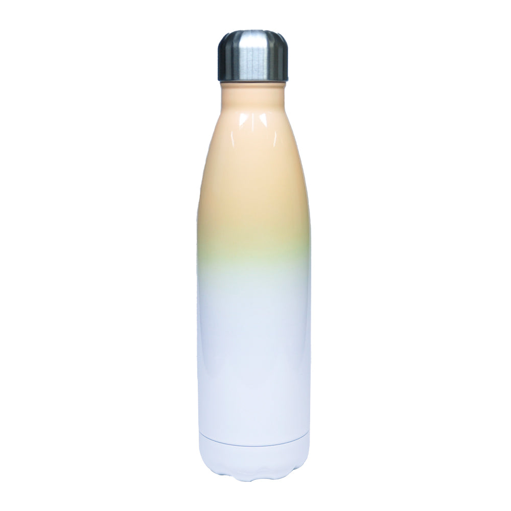 Garrafa Térmica Inox 500ml Bicolor Branco e Laranja para Sublimação