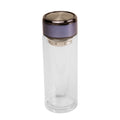 Garrafa de Vidro 300ml Parede Dupla com Tampa Azul para Sublimação
