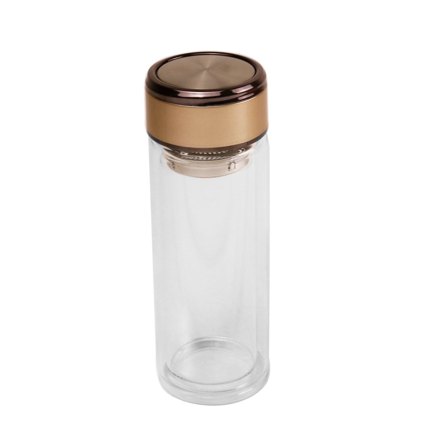 Garrafa de Vidro 300ml Parede Dupla com Tampa Bronze para Sublimação